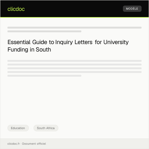 Document preview: Enquiry on Funding and Scholarships for South African Universities — Education, South Africa