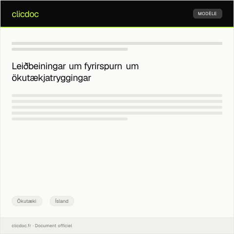 Document preview: Fyrirspurn um ökutækjatryggingar — Ökutæki, Ísland