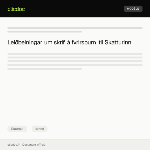 Document preview: Fyrirspurn um viðhald og þjónustu ökutækja — Ökutæki, Ísland