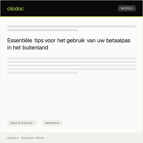 Documentvoorvertoning: Uitleg over het gebruik van de betaalpas in het buitenland — Bank & financiën, Nederland
