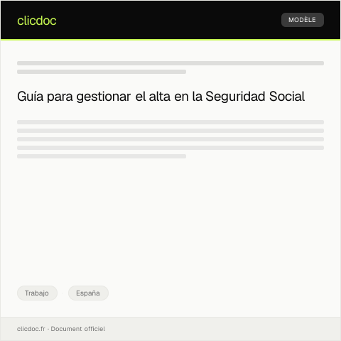 Vista previa del documento Gestionar el alta en la Seguridad Social — Trabajo, España