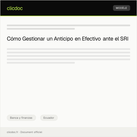 Vista previa del documento Gestión para obtener un anticipo en efectivo — Banca y finanzas, Ecuador