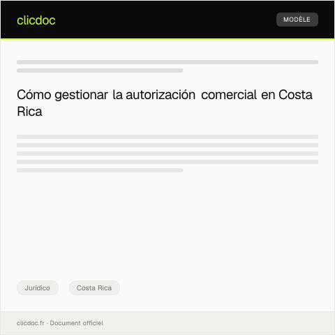 Vista previa del documento Gestionar autorización para Actividades Comerciales ante el Ministerio de Economía — Jurídico, Costa Rica