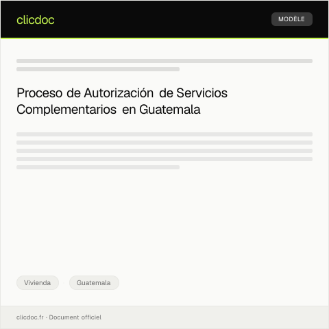Vista previa del documento Gestión de autorizaciones para instalaciones de servicios complementarios — Vivienda, Guatemala