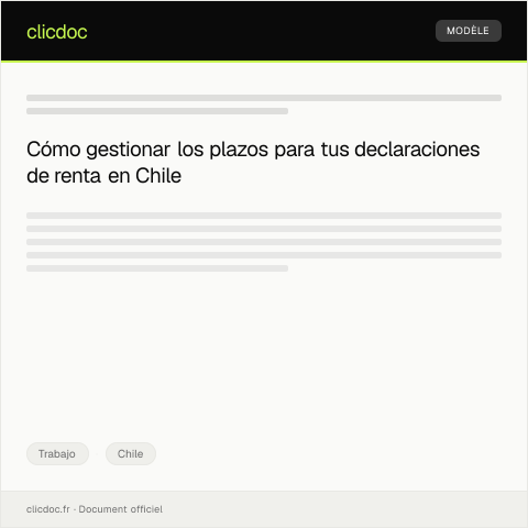 Vista previa del documento Gestión de Plazos para Declaraciones de Renta — Trabajo, Chile