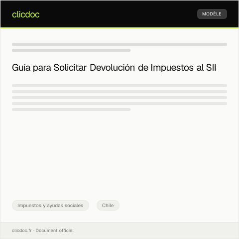 Vista previa del documento Gestionar y consultar la devolución de impuestos en línea — Impuestos y ayudas sociales, Chile