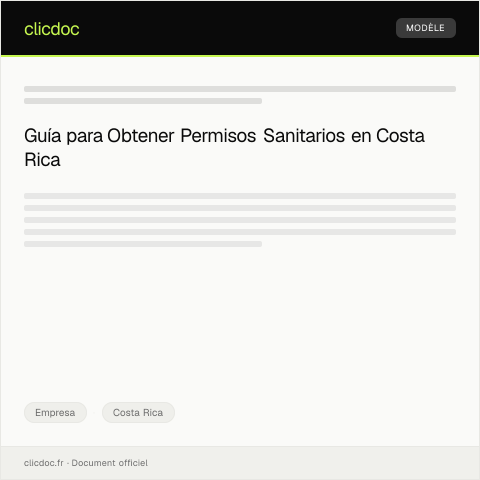 Vista previa del documento Gestión en línea para permisos sanitarios y de salud empresarial — Empresa, Costa Rica