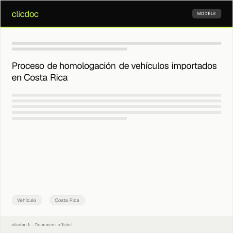 Vista previa del documento Gestionar la homologación de vehículos importados — Vehículo, Costa Rica