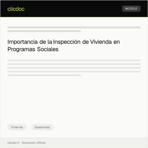 Vista previa del documento Gestión de Inspección de Vivienda para Programas Sociales — Vivienda, Guatemala