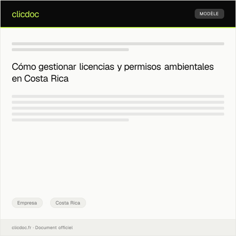 Vista previa del documento Gestionar licencias y permisos ambientales a través del portal oficial — Empresa, Costa Rica