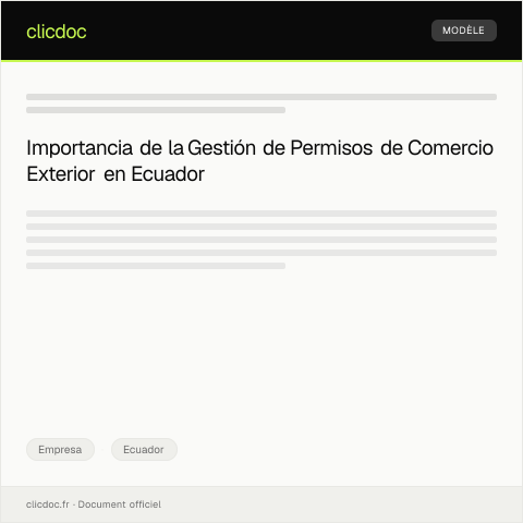 Vista previa del documento Gestión de permisos de importación y exportación — Empresa, Ecuador