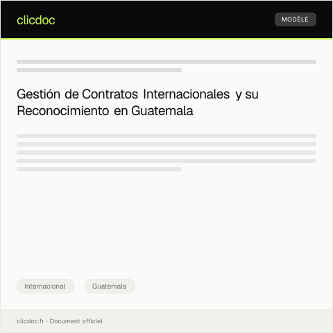 Vista previa del documento Gestión del Reconocimiento de Contratos Internacionales ante la SAT — Internacional, Guatemala