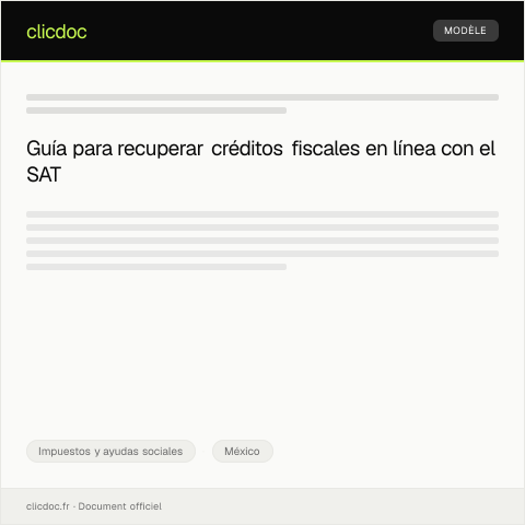 Vista previa del documento Cómo gestionar la recuperación de créditos fiscales en línea — Impuestos y ayudas sociales, México