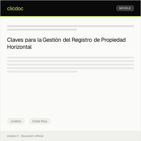 Vista previa del documento Gestión de Registro de Propiedad Horizontal en el Registro Nacional — Jurídico, Costa Rica