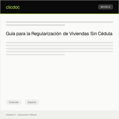 Vista previa del documento Gestionar la regularización de viviendas sin cédula — Vivienda, España