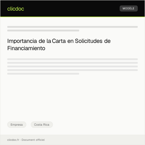 Vista previa del documento Gestionar solicitudes de financiamiento y créditos mediante plataforma electrónica — Empresa, Costa Rica