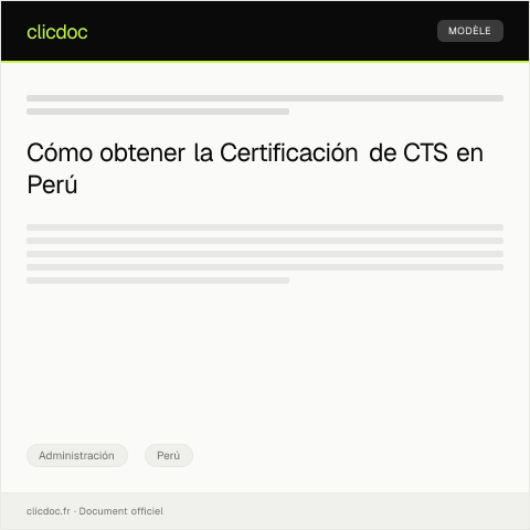 Vista previa del documento Gestionar certificación de CTS ante el Ministerio de Trabajo — Administración, Perú