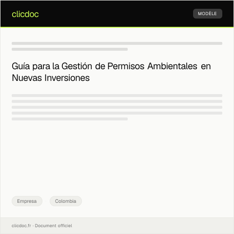 Vista previa del documento Gestionar permisos ambientales para nuevas inversiones — Empresa, Colombia