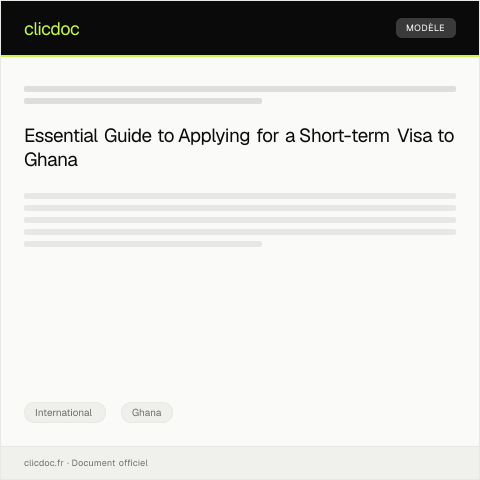 Document preview: Application for Ghana Visa for Short-term Visit — International, Ghana