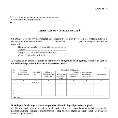 Document preview: Certificat de atestare fiscală (OPANAF 6942/2024) — Documente emise, România (CERFA n°A4_OPANAF_6942_2024)