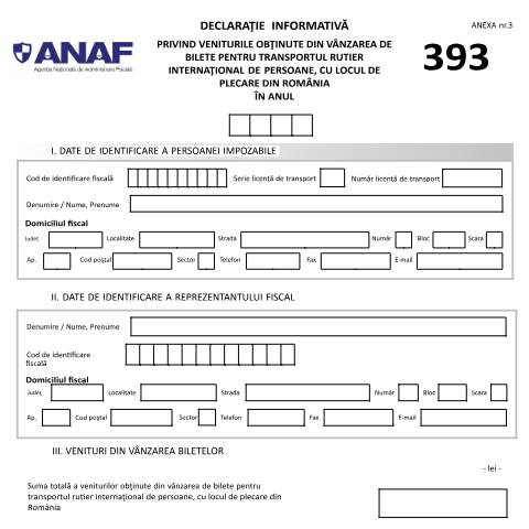 Document preview: 393 — Declarații informative, România (CERFA n°dec_393_2016)