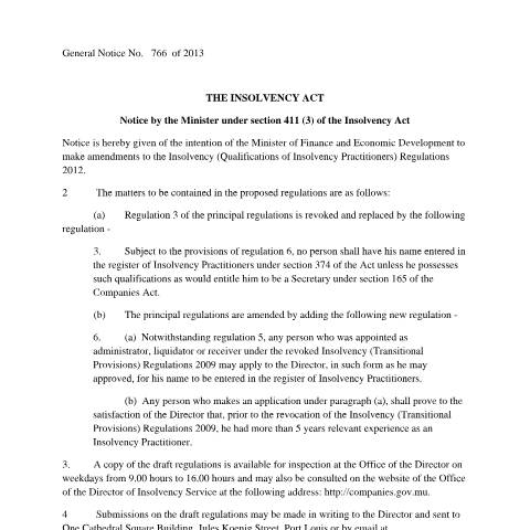 Document preview: GN766 — Document, Mauritius (CERFA n°GN766)