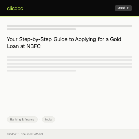 Document preview: Application for Gold Loan at NBFC — Banking & finance, India