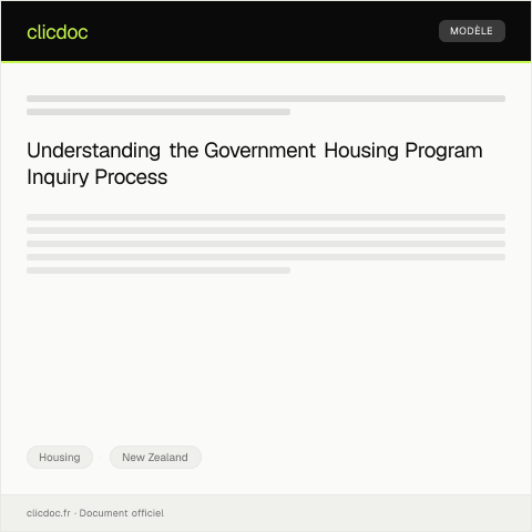 Document preview: Government Housing Program Inquiry / Pīrangi mō te hōtaka whare kāwanatanga — Housing, New Zealand