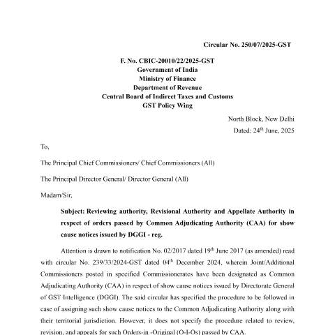 Document preview: Circular No 250 2025 — gst_circular, India (CERFA n°Circular-No-250-2025)