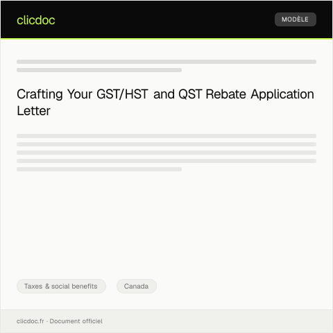 Document preview: General Application for GST/HST and QST Rebates for Selected Listed Financial Institutions — Taxes & social benefits, Canada