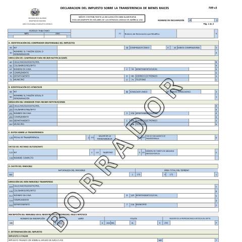 Vista previa del documento F09 v — Formulario tributario, El Salvador (CERFA n°F-09)