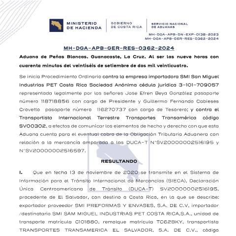Vista previa del documento MH DGA APB GER RES 362 2024.Expediente MH DGA APB DN EXP 0138 2023.Obligado Tributario 3101709057 — Documento tributario, Costa Rica (CERFA n°MH-DGA-APB-GER-RES-362-2024.ExpedienteMH-DGA-APB-DN-EXP-0138-2023.ObligadoTribut)