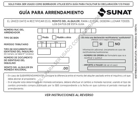Vista previa del documento Guía de Arrendamiento 1683 (Guía) — FORMULARIOS, Perú (CERFA n°1683)
