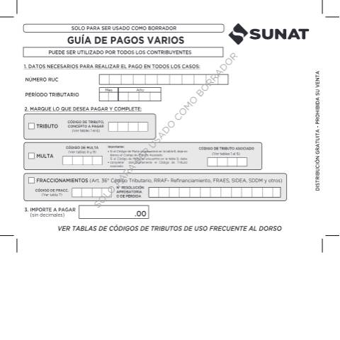 Vista previa del documento Guía de Pago Fácil 1662 (Guía) — FORMULARIOS, Perú (CERFA n°1662)