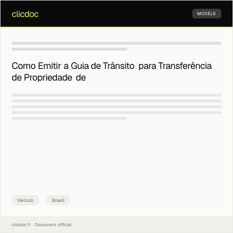 Pré-visualização do documento Emissão de Guia de Trânsito para Transferência de Propriedade — Veículo, Brasil