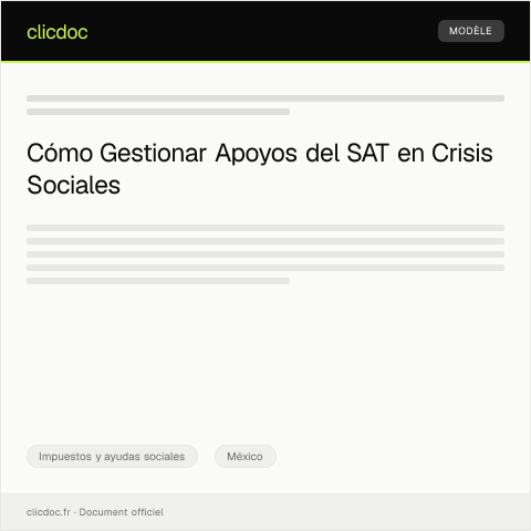 Vista previa del documento Guía para gestionar apoyos en situaciones de emergencia social — Impuestos y ayudas sociales, México