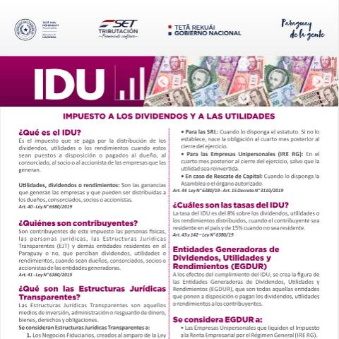 Vista previa del documento Cartilla Informativa sobre el IDU — Idu / IVA, Paraguay
