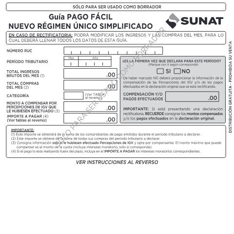 Vista previa del documento Pago NRUS 1611 (Guía) — FORMULARIOS, Perú (CERFA n°1611)