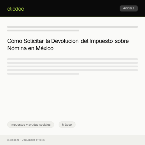 Vista previa del documento Guía para solicitar la devolución del impuesto sobre nómina — Impuestos y ayudas sociales, México