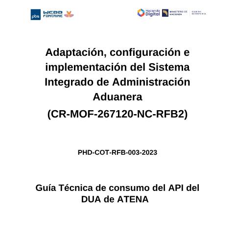 Vista previa del documento SIAA ATENA DUA GUIA TECNICA — Guía / Paso a paso, Costa Rica (CERFA n°SIAA-ATENA-DUA-GUIA-TECNICA)