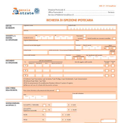 Anteprima documento Ispezione ipotecaria — Fabbricati e Terreni, Italia