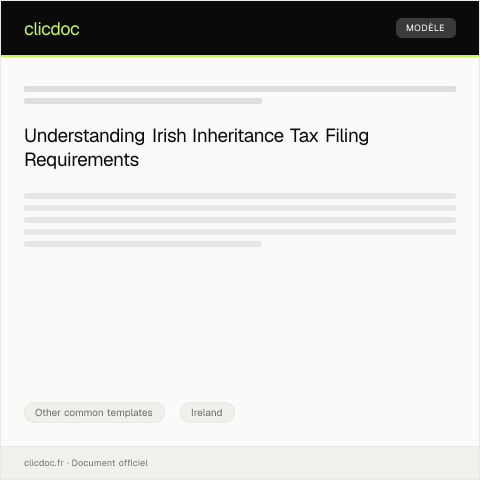 Document preview: Request for Guidance on Irish Inheritance Tax Filing — Other common templates, Ireland