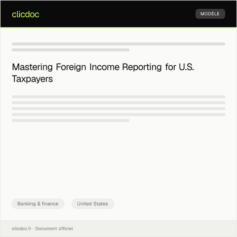 Document preview: Guidance on Foreign Income Reporting — Banking & finance, United States
