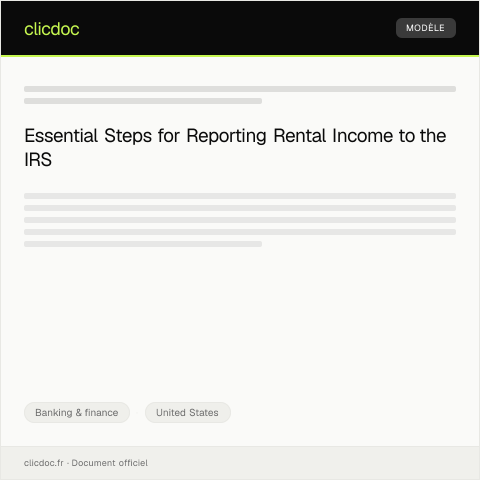 Document preview: Guidance on Reporting Income from Rental Property — Banking & finance, United States