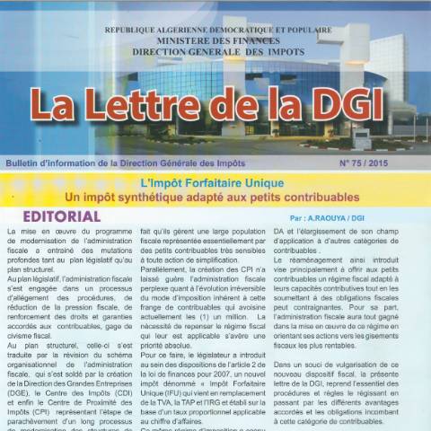 Aperçu du document lettre75 — Lettres de la DGI, Algérie (CERFA n°lettre75)