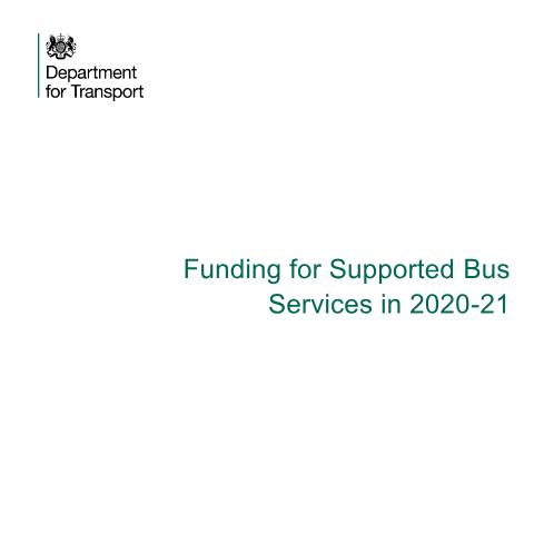 Document preview: Apply for supported bus services funding — Department for Transport, United Kingdom
