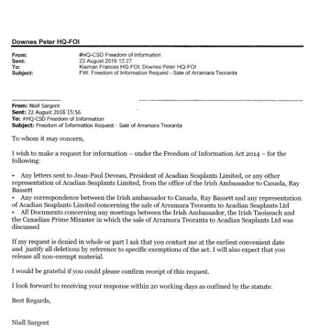 Document preview: FOI Request 16/127 — foi request 16127 — Department of Foreign Affairs, Ireland