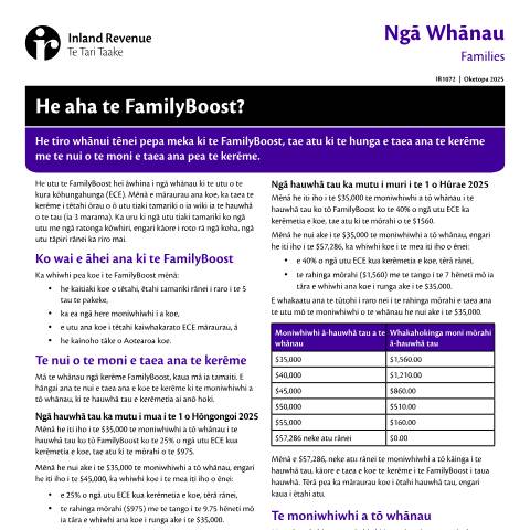 Document preview: IR1073 — FamilyBoost, New Zealand (CERFA n°IR1073)