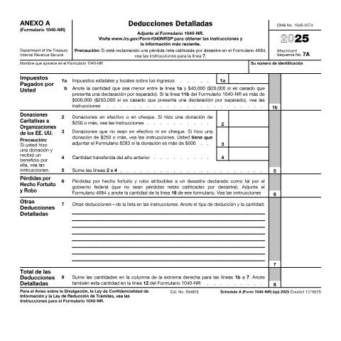 Document preview: IRS Form f1040nas — IRS, United States (CERFA n°1040NAS)