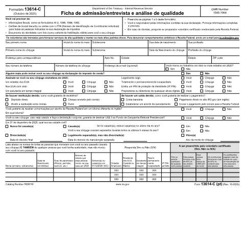 Document preview: IRS Form f13614cp — IRS, United States (CERFA n°13614CP)